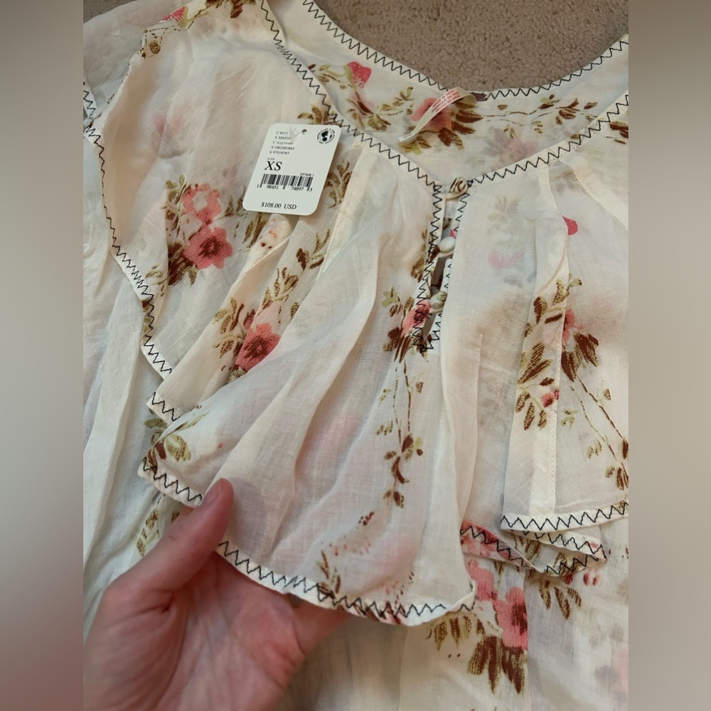 NWT Free People Camilla Printed Blouse - Picture 6 of 9